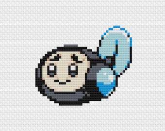 Tympole Cross Stitch Pattern: Retro Game Sprite (PDF Download)
