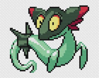 Dreepy Cross Stitch Pattern: Retro Game Sprite (PDF Download)
