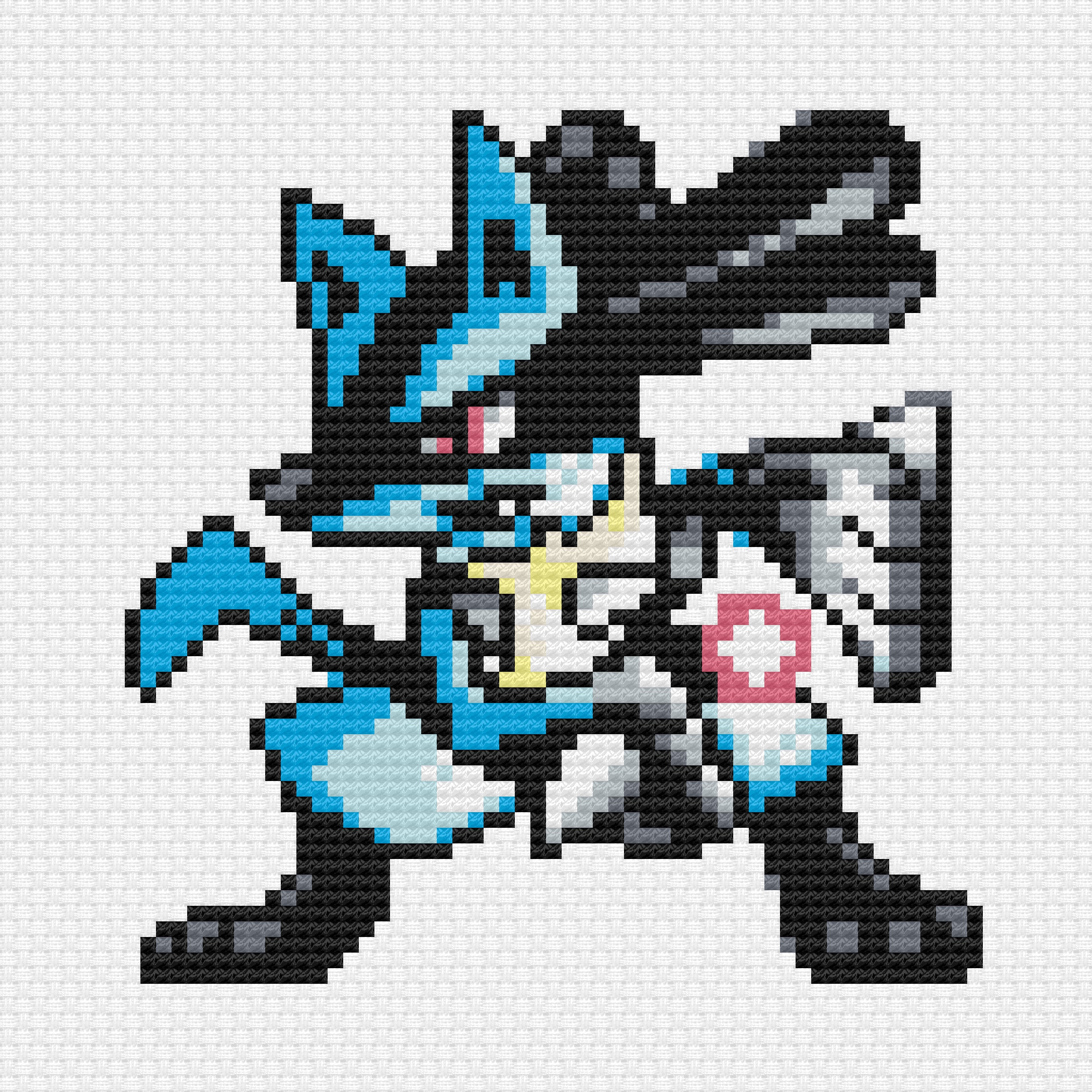 Lucario Cross Stitch Pattern PDF Instant Download Retro Sprite Switch Game  Handheld Pixel Art Beginner Friendly Gaming Nostalgia