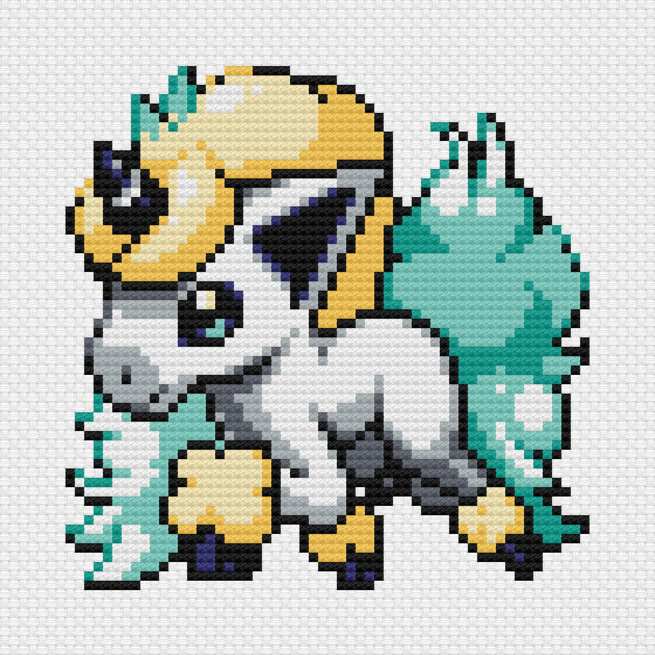 Galarian Ponyta Cross Stitch Pattern: Retro Game Sprite (PDF