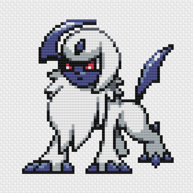 Absol Cross Stitch Pattern: Retro Game Sprite (PDF Download) - Etsy