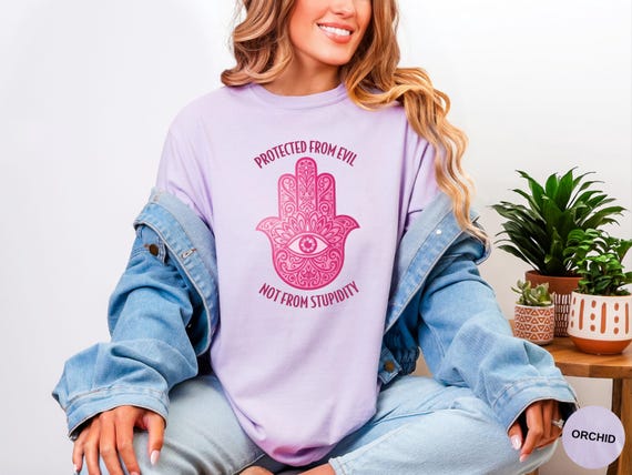 Pink Hamsa Hand T-Shirt: Boho Spiritual Tee, Funny Graphic Design