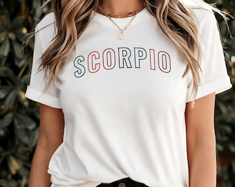 Scorpio T-Shirt, Zodiac Astrology Tee, Plus Size, Perfect Gift for Scorpio Birthdays, Fun Colorful Graphic Shirt, Water Sign