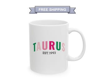 Taurus Zodiac Ceramic Mug - Astrology Gift for Birthdays, Coffee Lovers, Horoscope Enthusiasts, Personalized Mug, Unique Coffee Cup, 11oz