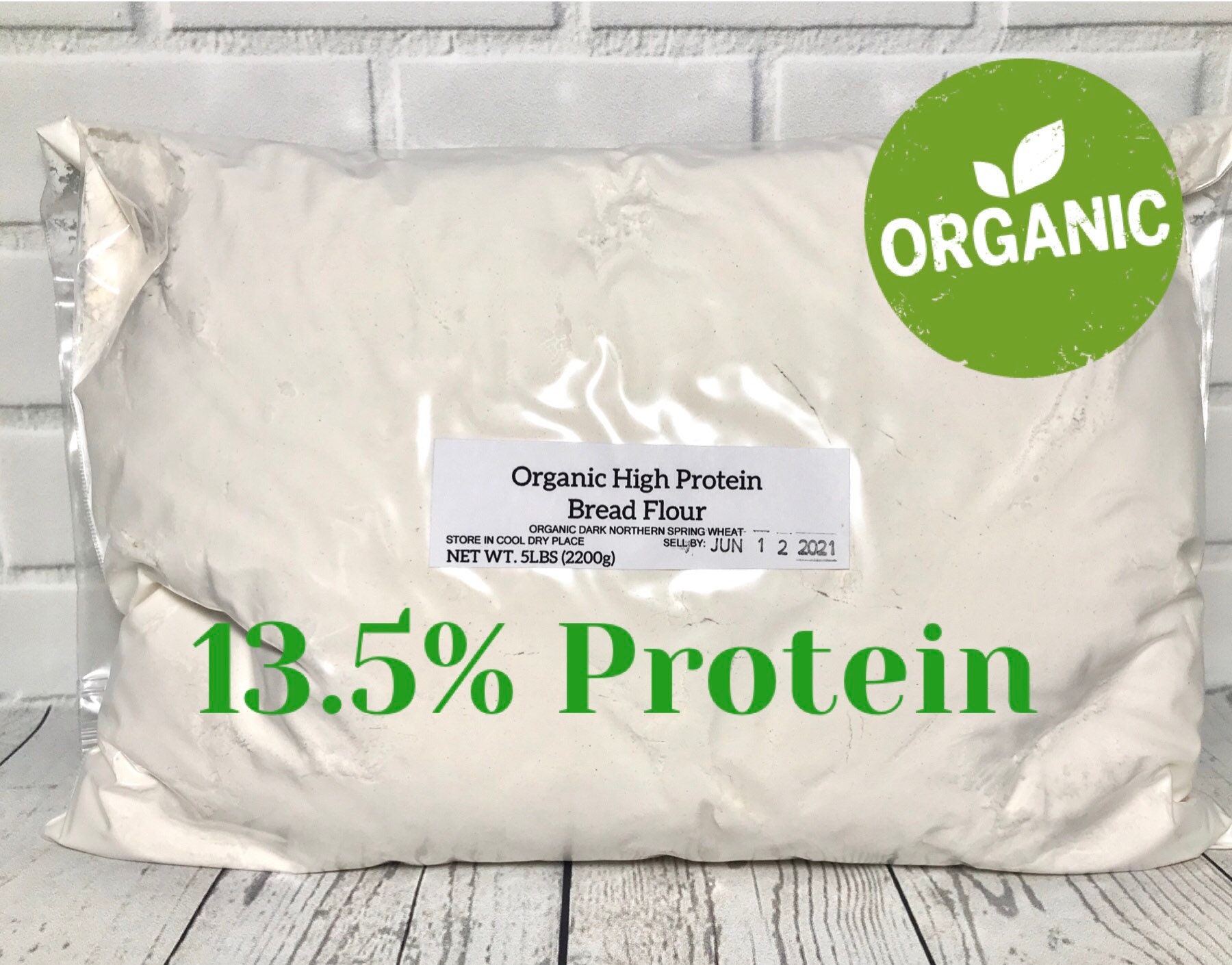 Organic High Protein Bread Flour 5lbs Resealable Bag Etsy