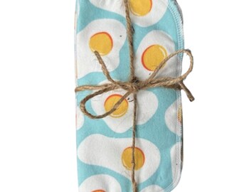 Sunny Side Up 100% Cotton Flannel  Reusable Eco-Friendly Zero Waste (8"x8") Cloth Napkins Sustainable Home