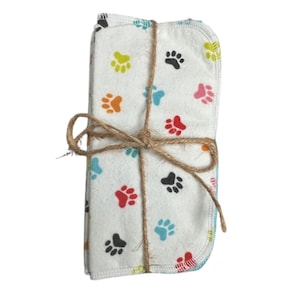 ALL PAWS Reusable Cloth Napkins 8&quot;x8&quot; 2 ply set of 12 Zero Waste Eco-Friendly Paperless Paper Towels