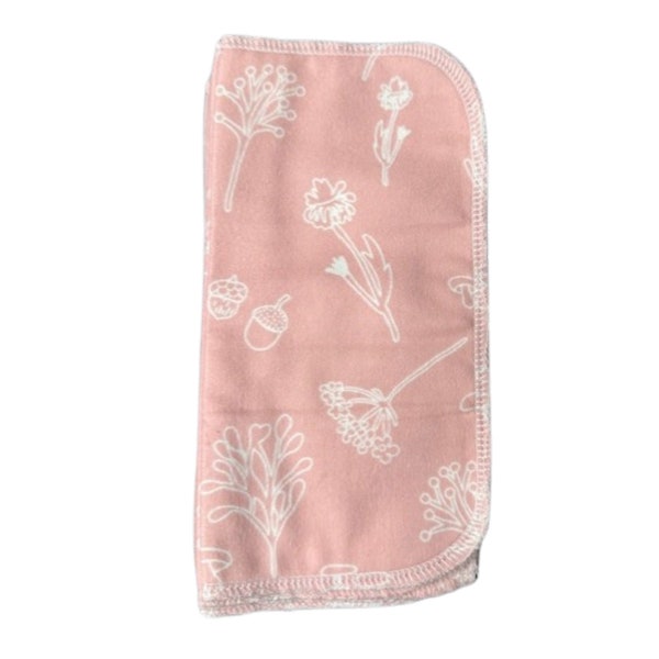 White Flowers on Pink 100% Cotton Flannel  Reusable Eco-Friendly Zero Waste (8"x8") Cloth Napkins Sustainable Home