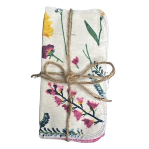 MIXED FLORAL Reusable Cloth Napkins Zero Waste 2 ply set of 12 8&quot;x8&quot; Eco-Friendly Paperless Paper Towels