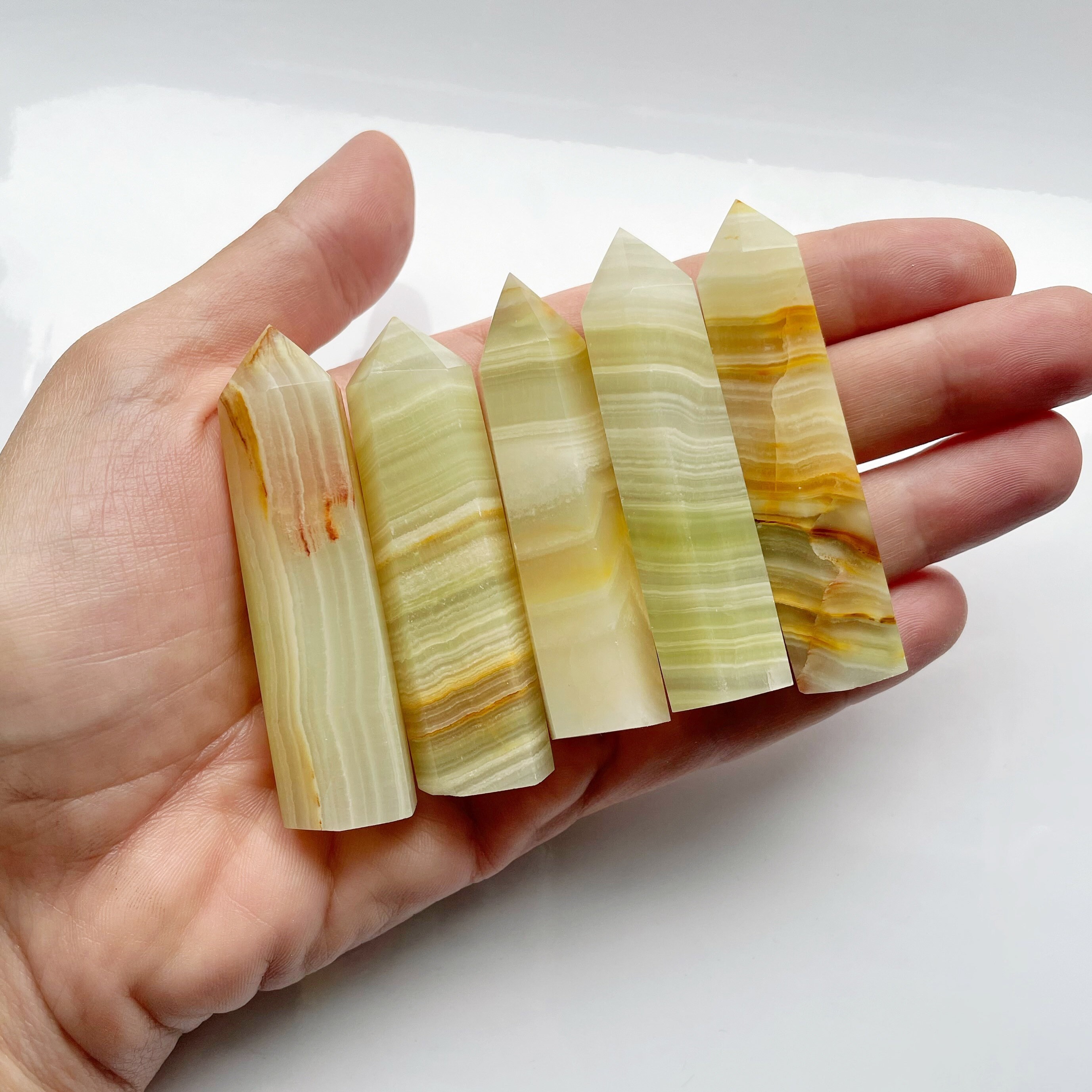 Home Décor Home & Living Rocks & Geodes Green Banded Onyx Crystal Tower