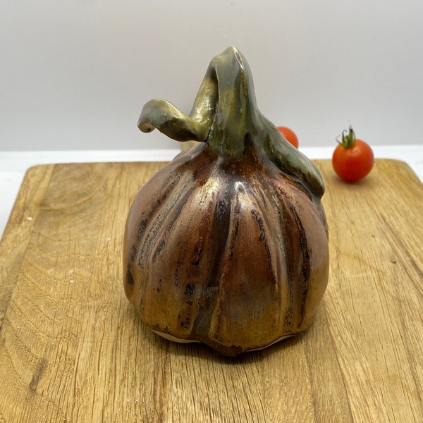 Handmade Mini-pumpkin sugar/salt cellar