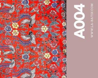 Red Indonesian Batik fabric