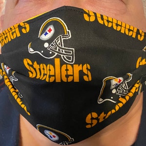 Pittsburg Steelers (please see photos to choose between 2 patterns) reusable face mask, courtesy mouth covering