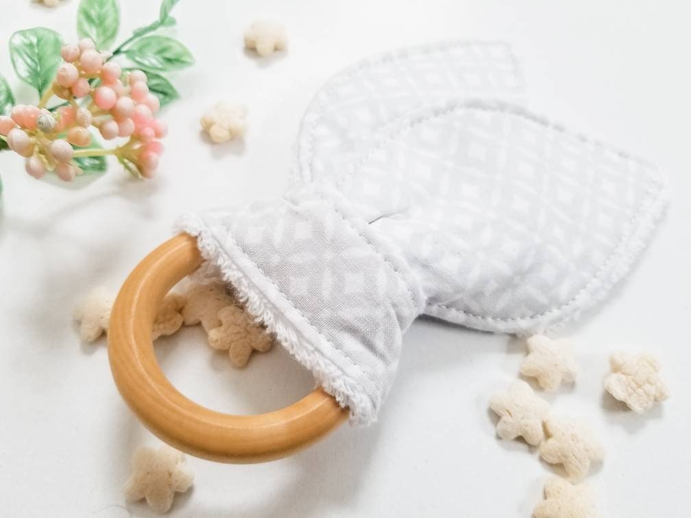 Ring Around the TeetherTeething Ring in gray diamonds Etsy