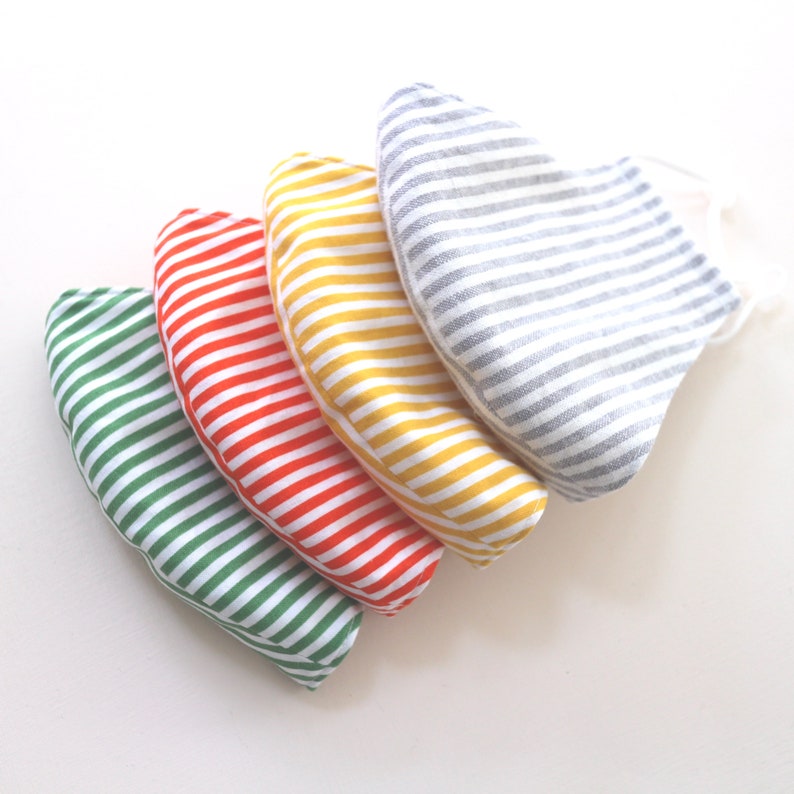 Stripe Organic Face Mask   Filter Pocket   Inserted Nose image 4