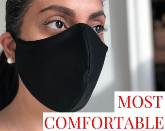 Washable Face Mask with Filter Pocket, 3-Layer Face Mask with Filter Pocket, Cotton Face Mask