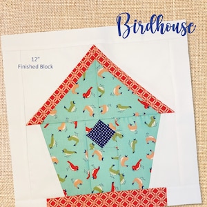 Birdhouse Quilt Block Pattern