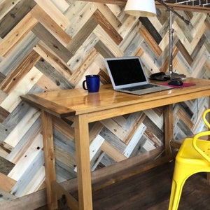 Timberchic Reclaimed Wooden Wall Planks - Peel and Stick Application (Herringbone Pattern)