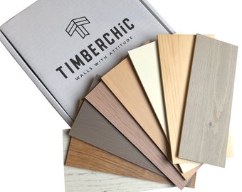 Timberchic DIY Wooden Wall Planks - Simple Peel and Stick Application. (Sample Pack)