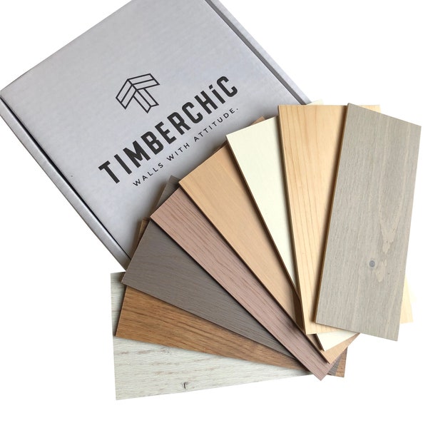 Timberchic DIY Wooden Wall Planks - Simple Peel and Stick Application. (Sample Pack)