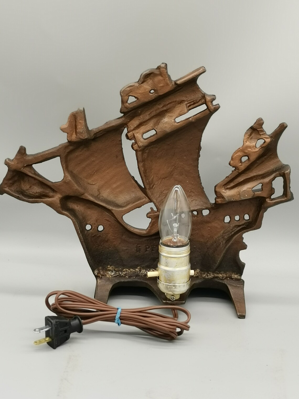 Antique 1930s Cast Iron Table Lamp Sailing ship lamp NPF Etsy