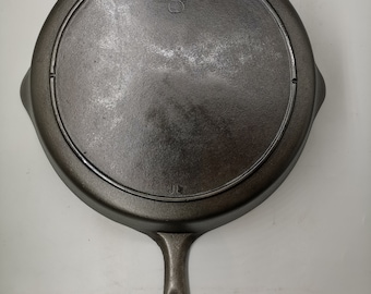 Vintage Lodge 3 Notch No.8 J Gusseisen Pfanne/Pfanne, D30cm/H2cm, guter Vintage Zustand