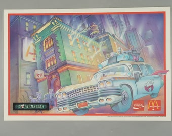 1989 Vintage McDonald&#39;s Placemat Promo for Ghostbusters 2 ( GB2 ), clean in good condition