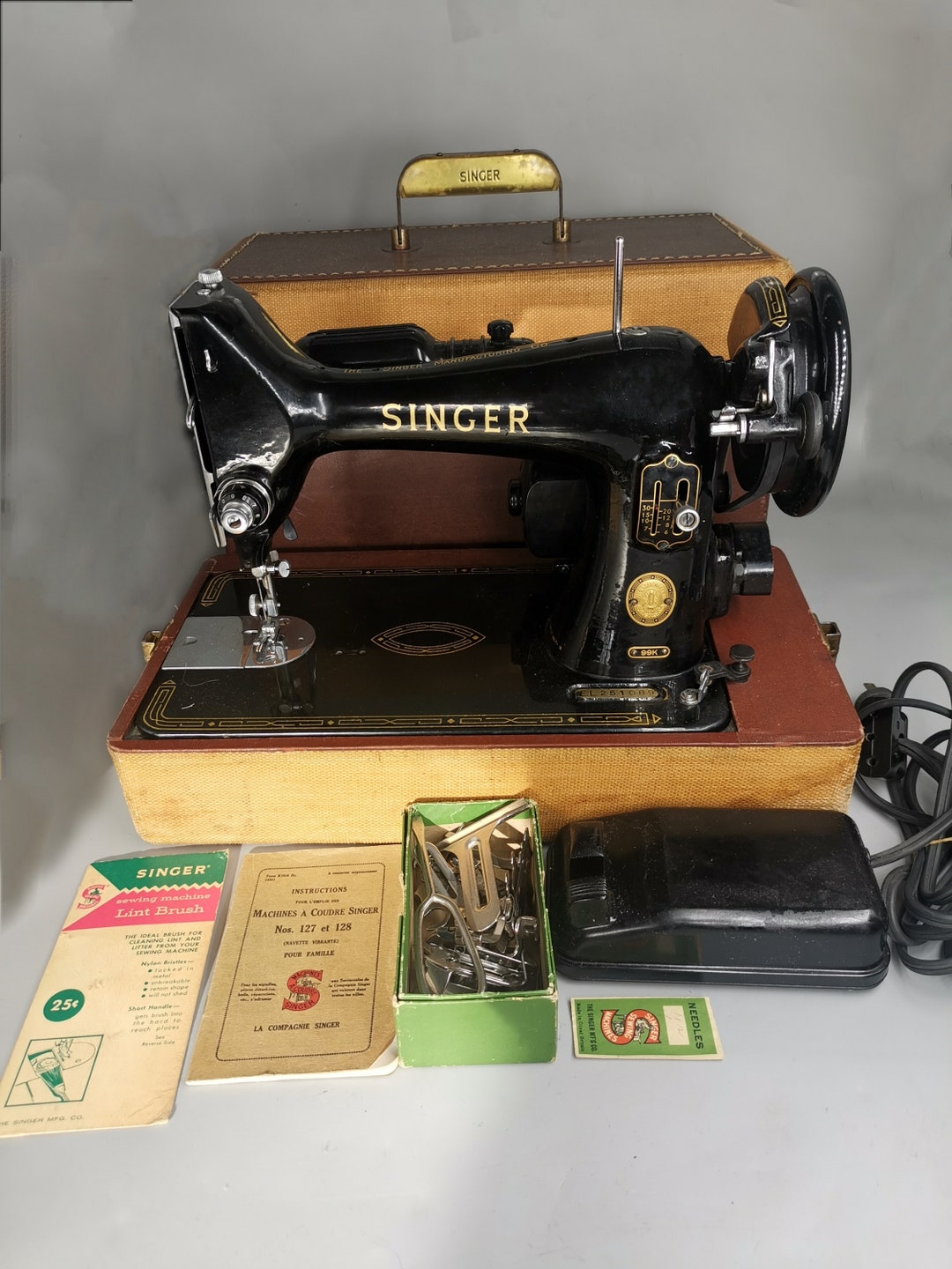 1950s' Singer Sewing Machine Model 99 With Case Pedal& Etsy