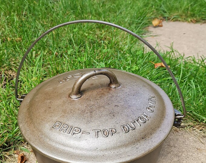 Vintage Mcclary No.8 Driptop Dutch Oven With Original Lid, D10.25/h4