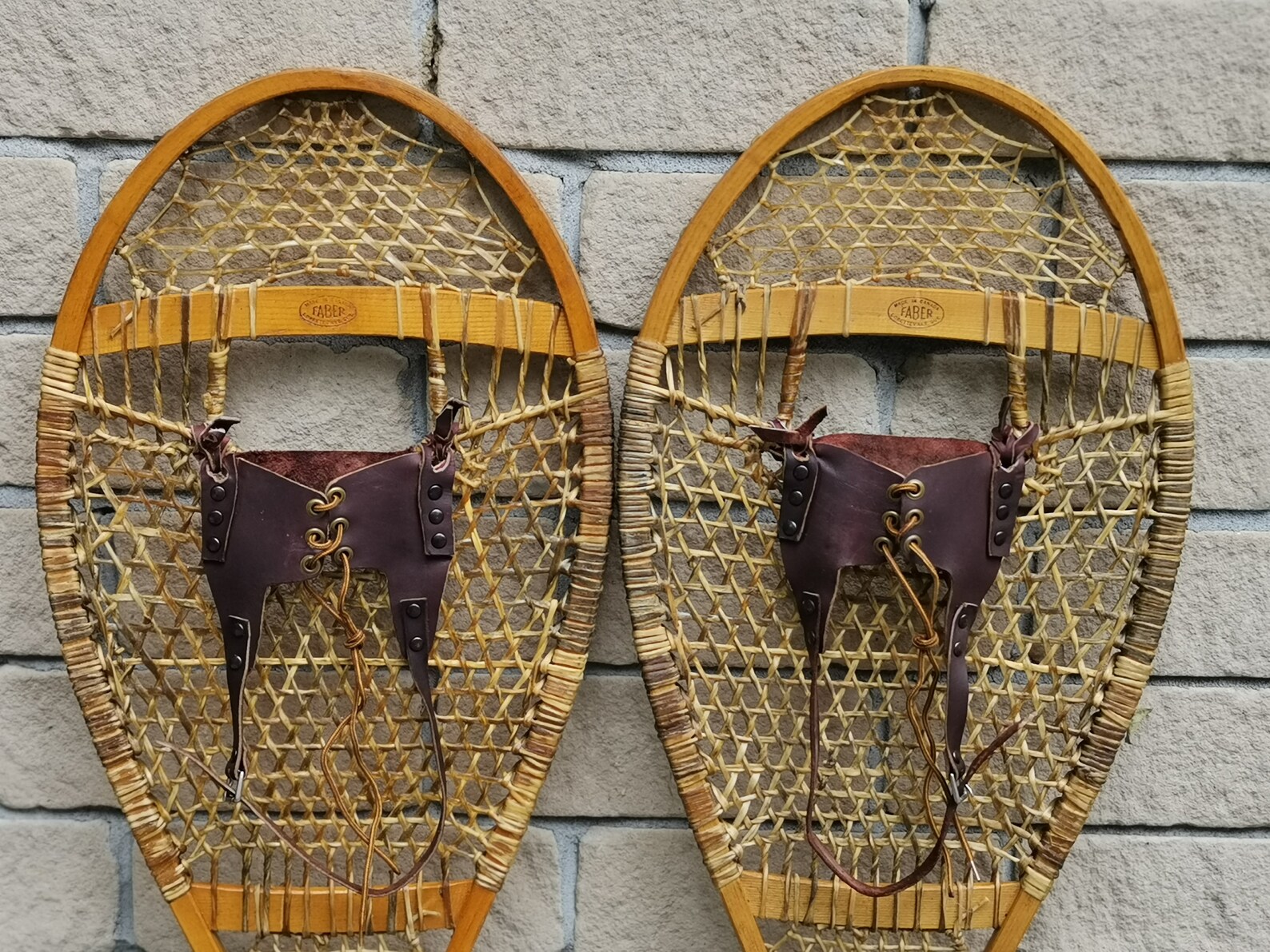 Vintage Wooden Faber Snowshoes mint condition Etsy