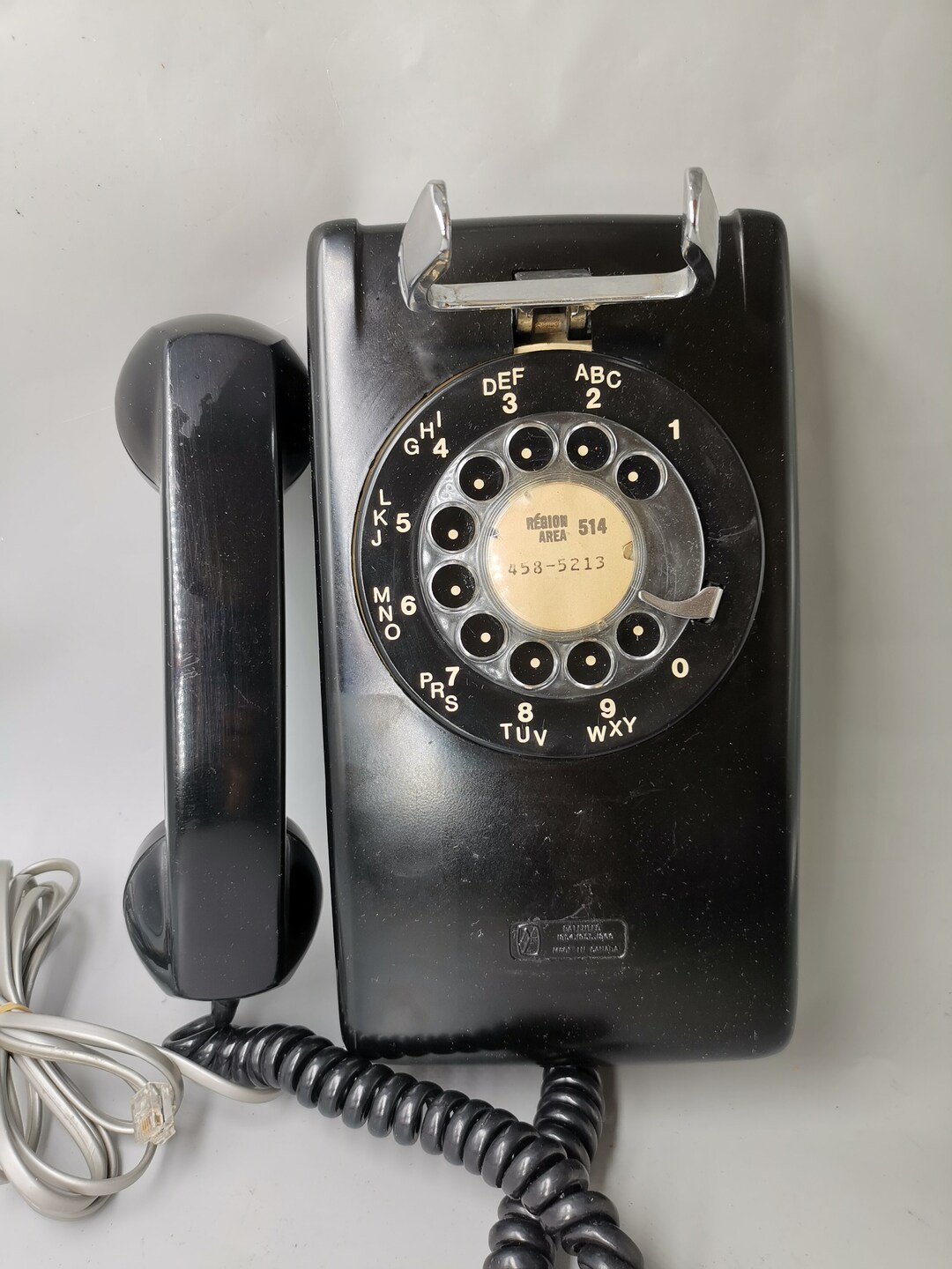 Vintage Black Rotary Wall Mounted Phone Northern Electric Etsy