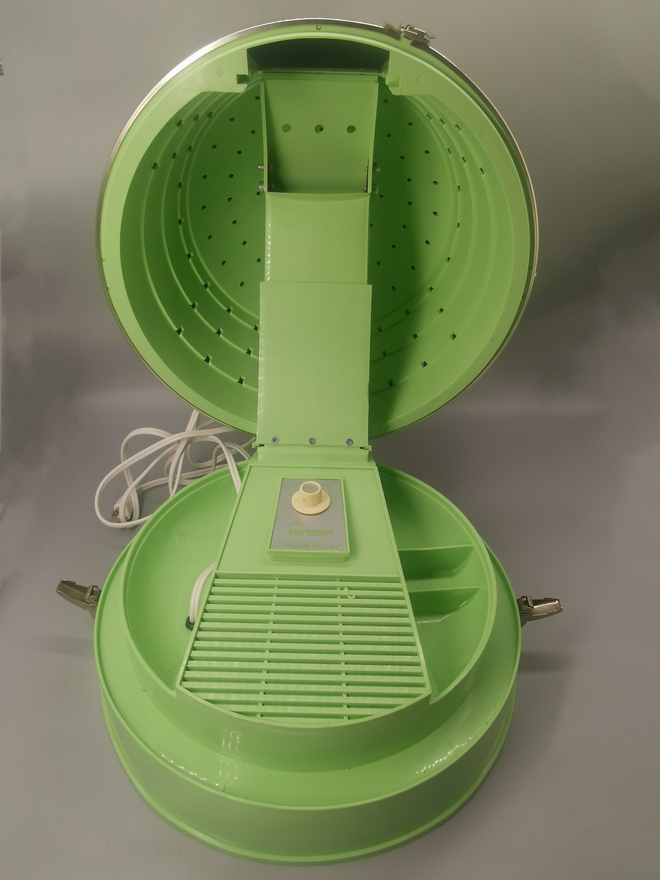Vintage Lime Green Lady Torcan Hooded Hair Dryer, Works Well