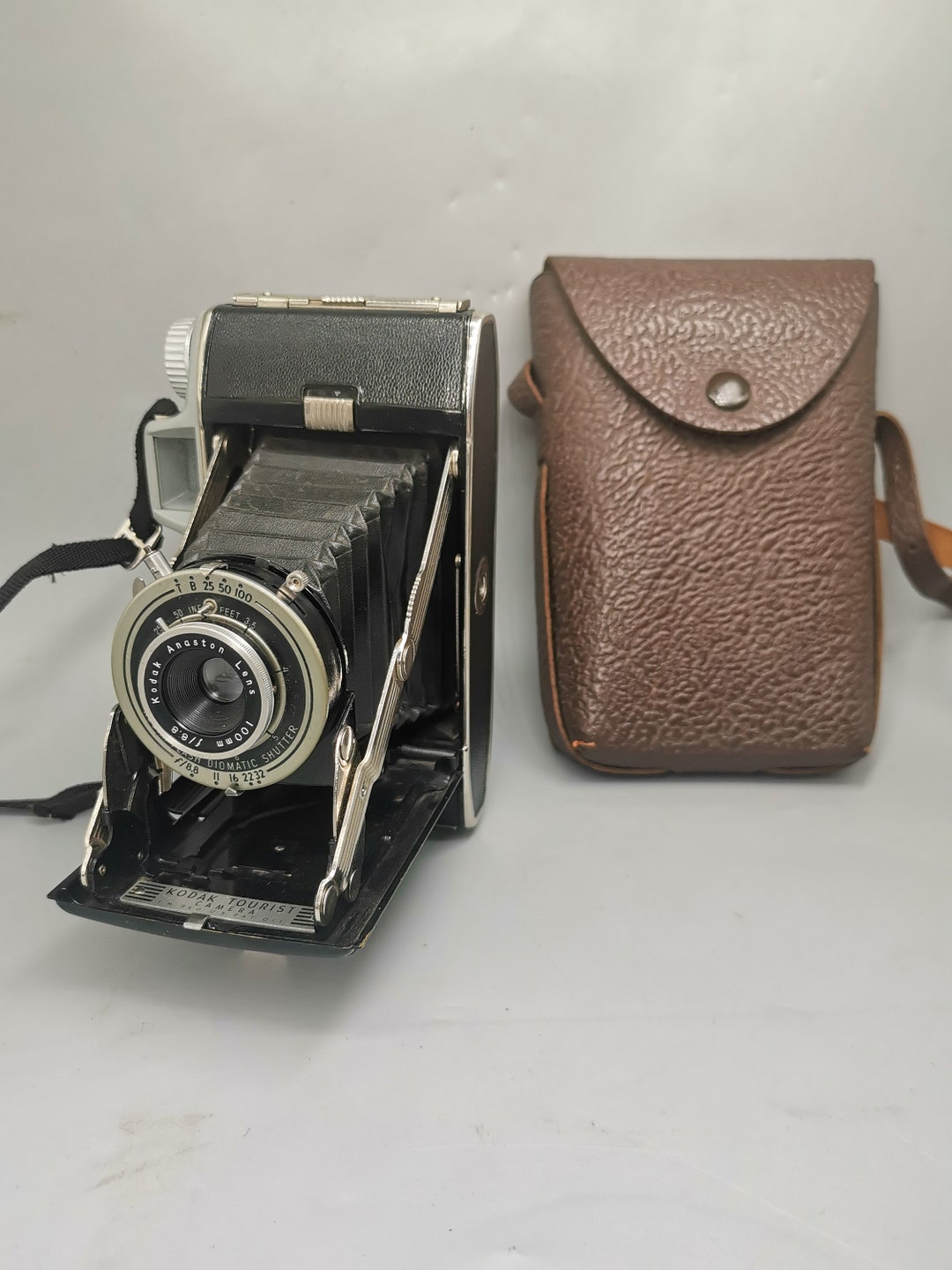 Vintage Kodak Tourist Folding Camera With Leather Case and Etsy