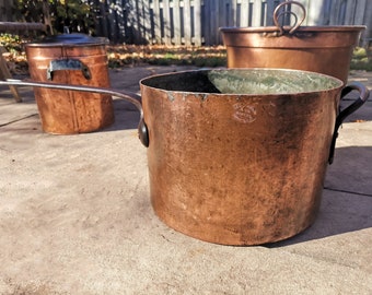 Antique Geo Sparrow & Co Red Copper Pot, circa 1900s, Diameter 14.75&quot;/Depth10&quot;, 8kg, no leaking, Toronto, Ont, Canada