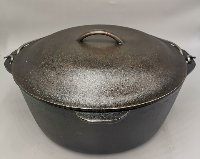 Antique Cast Iron Pot With Lid, No.9, Circa 1940, Dia 11 3/8 Dep 4.25