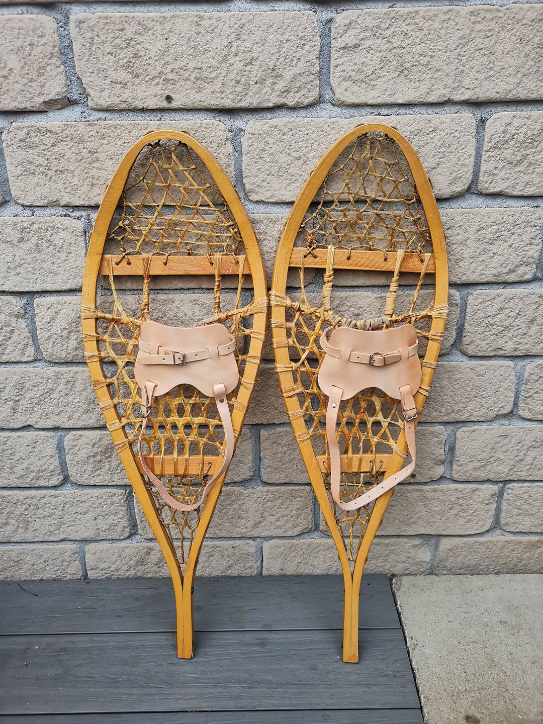 Vintage Canadian Wooden Snowshoes, Made by Mohawks, Quebec, 3211, in Very Good Condition Etsy
