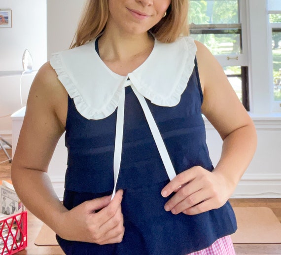 Beautiful White Oversized Peter Pan Collar Detachable White