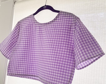 MADE TO ORDER  - Gingham Plaid Crop Tops and Blouses