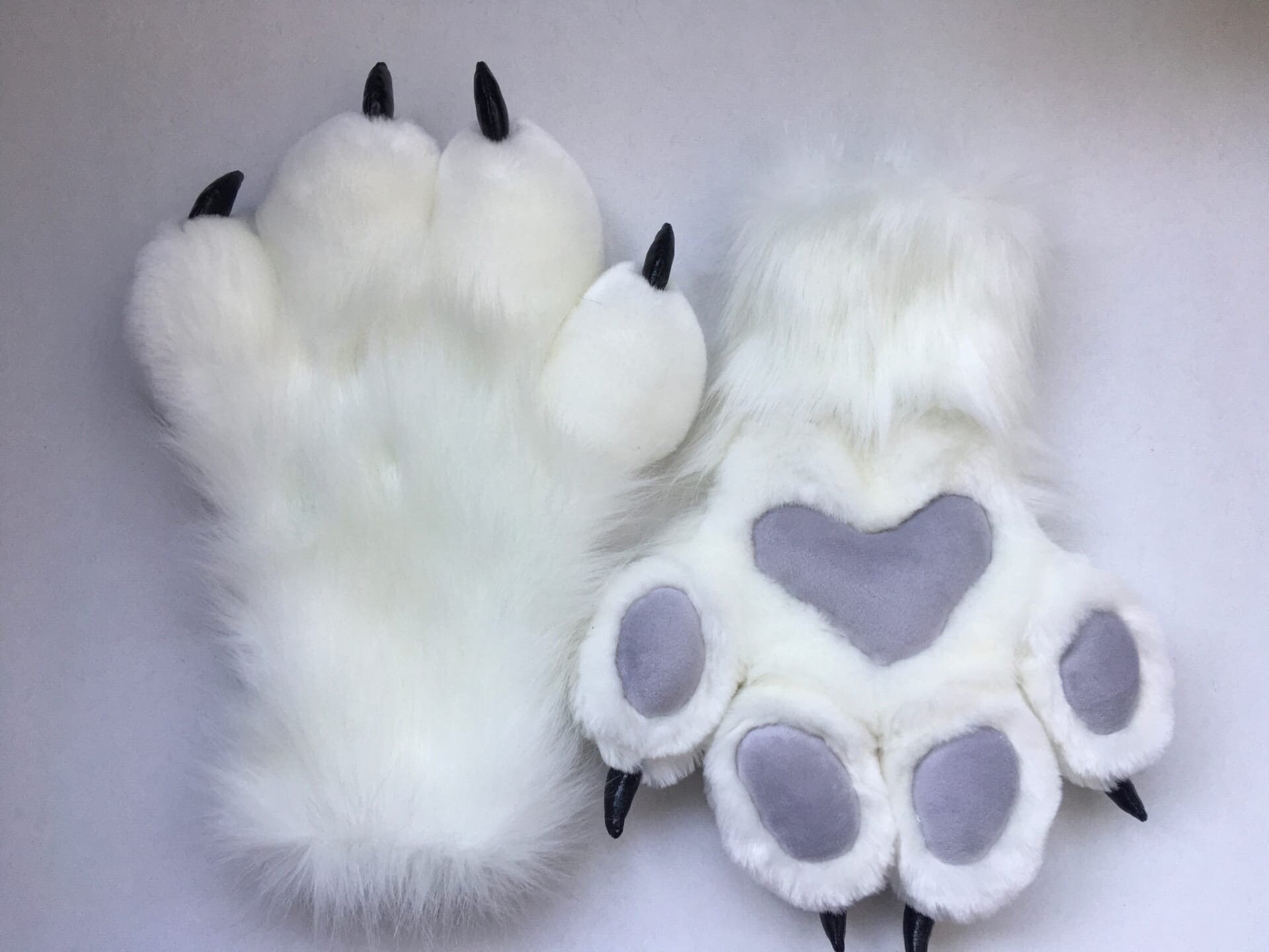 White Fur Paws With Claws Fursuit Hand Paws Cat Paws Furry Etsy