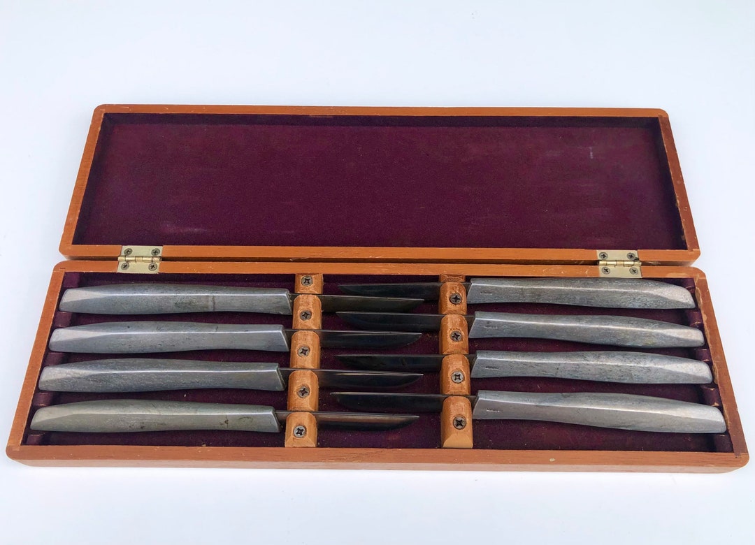 Vintage Gerber Silver Steakknife Set Etsy