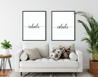 Inhale Exhale Wall Art, Printable Wall Art, Digital Download, Digital Print, Instant Download