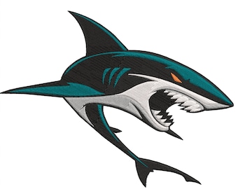 Shark, Machine Embroidery Design, 7 Sizes - INSTANT DOWNLOAD
