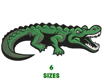 Alligator, Сrocodile Machine Embroidery Design 6 size - INSTANT DOWNLOAD