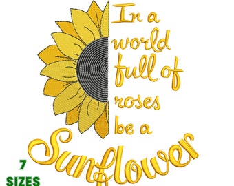 Sunflower Machine Embroidery Design 7 Sizes - INSTANT DOWNLOAD