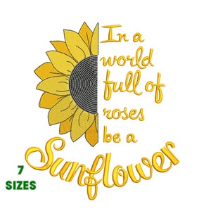 Sunflower Machine Embroidery Design 7 Sizes - INSTANT DOWNLOAD