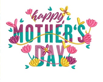 Floral Design for Mother's Day Machine Embroidery 7 sizes - INSTANT DOWNLOAD