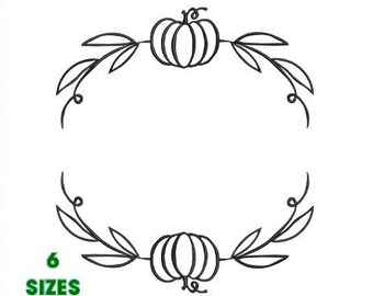 Marco de calabaza Halloween máquina bordado diseño 6 tamaño - DESCARGA INSTANTE