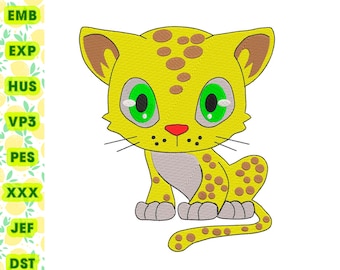 Machine Embroidery Wild cat Leopard Embroidery Design Applique of wild animals Animals Leopard Instant download embroidery Pattern