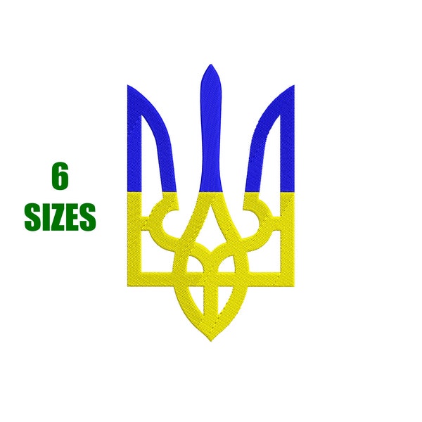 Coat of Arms of Ukraine Embroidery Design - My Freedom, 6 Sizes - INSTANT DOWNLOAD