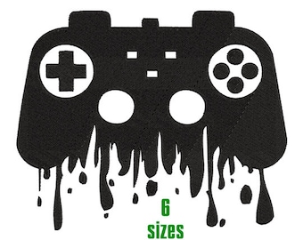 Gamer, Joystick Logo Embroidery Design 6 sizes - INSTANT DOWNLOAD